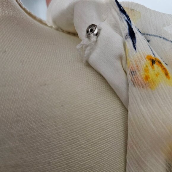 DKNY Ruffle Flutter Sleeve Floral Belted Hi-Lo Midi Dress New - Picture 4 of 14